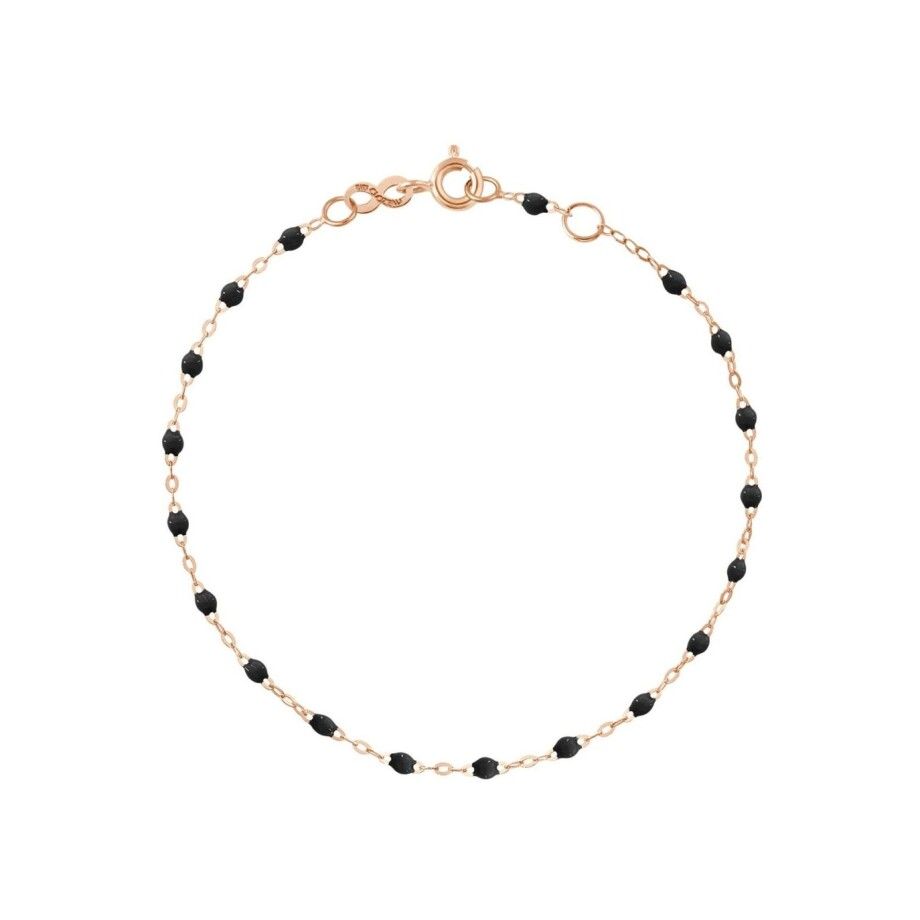 Bracelet Gigi Clozeau Classique en or rose et résine noire, 17cm