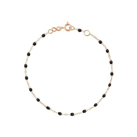 Bracelet Gigi Clozeau Classique en or rose et résine noire, 19cm