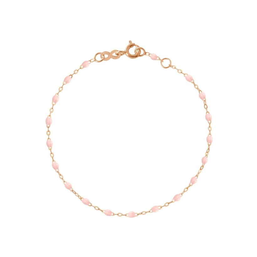 Bracelet Gigi Clozeau Classique en or rose et résine rose bébé, 17cm