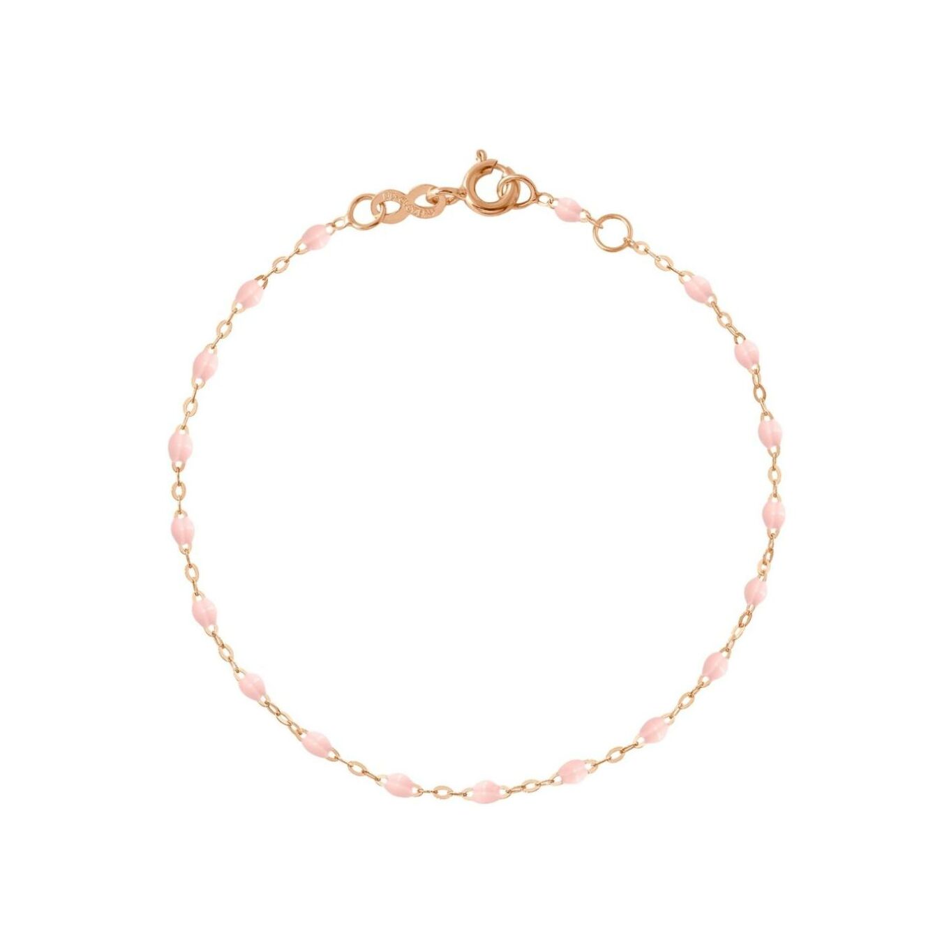 Bracelet Gigi Clozeau Classique en or rose et résine rose bébé, 17cm