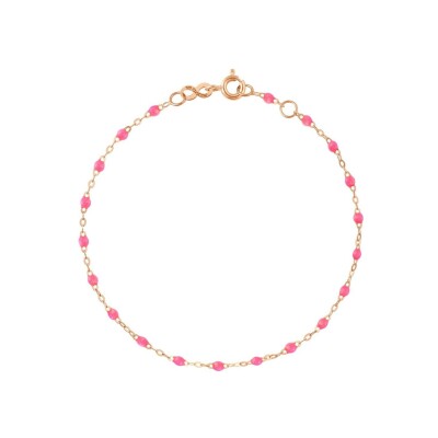 Bracelet Gigi Clozeau Classique en or rose et résine rose fluo, 13cm