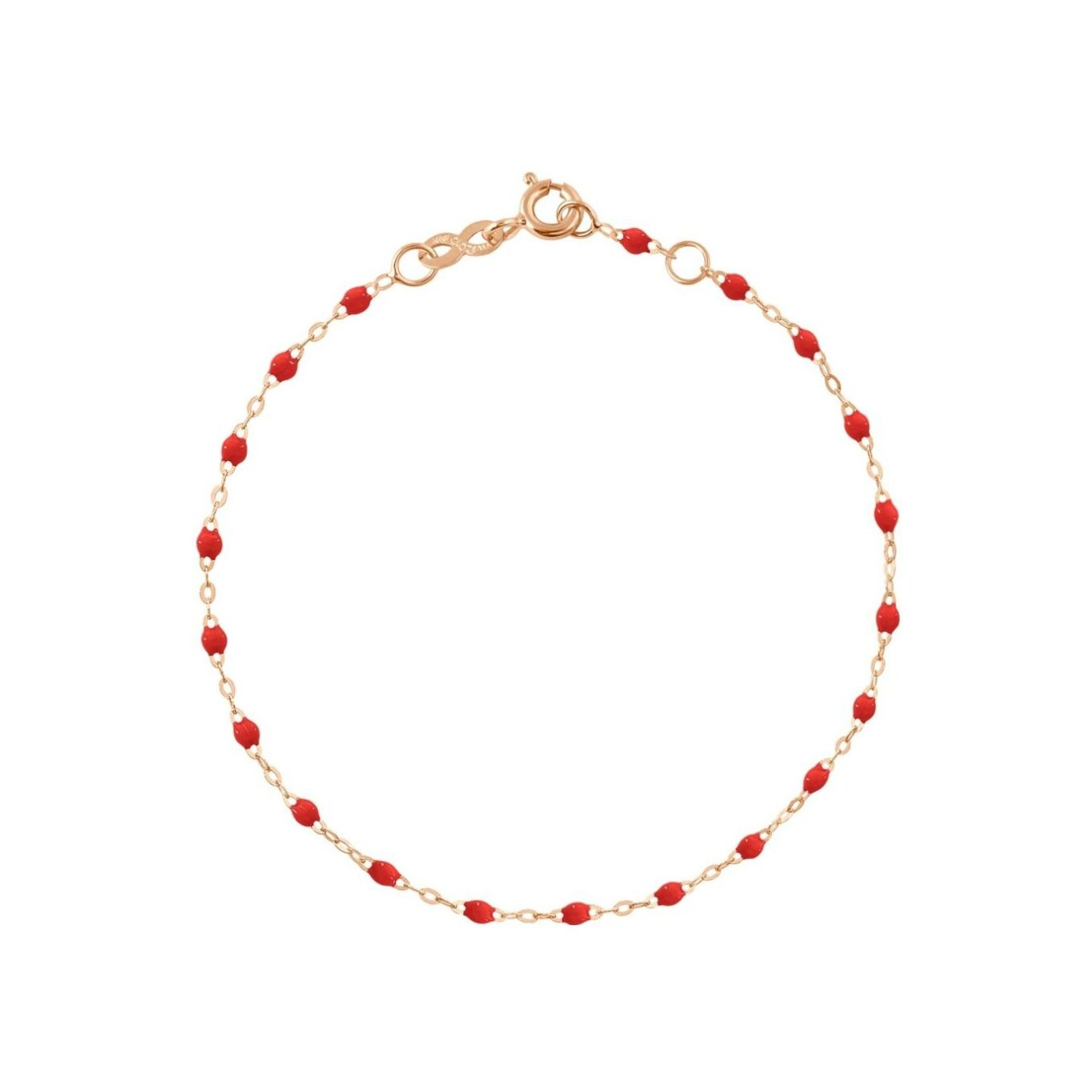 Bracelet Gigi Clozeau Classique en or rose et résine coquelicot, 17cm