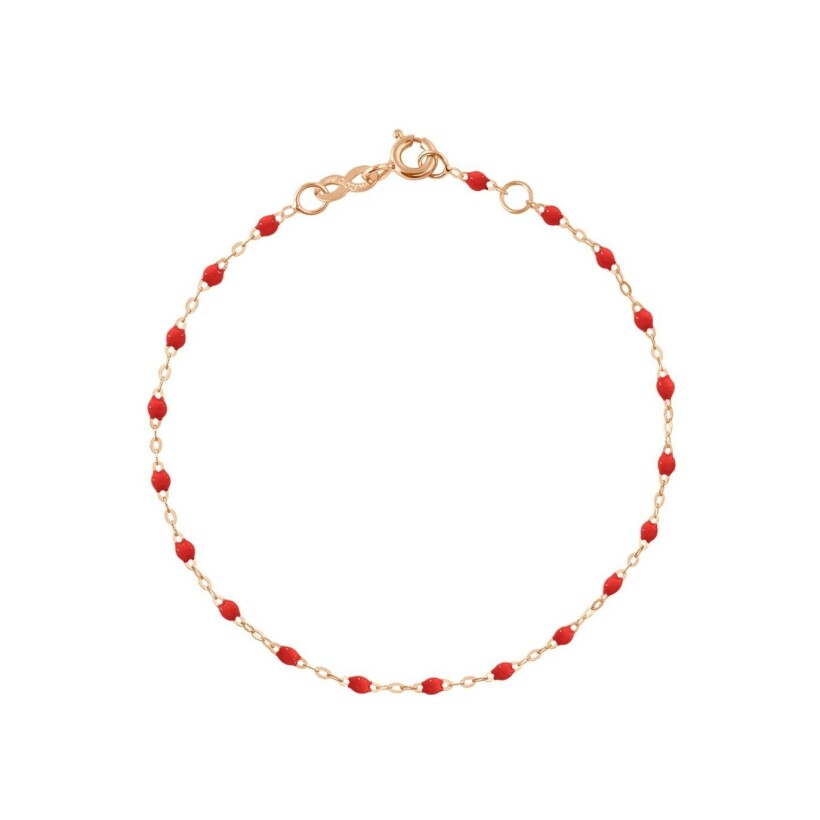 Gigi Clozeau bracelet, rose gold and poppy red resin, 17cm