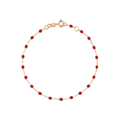 Bracelet Gigi Clozeau Classique en or rose et résine rouge rubis, 19cm