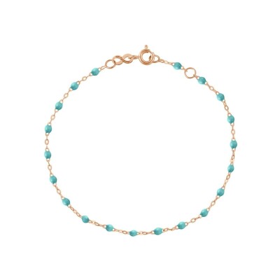 Bracelet Gigi Clozeau Classique en or rose et résine turquoise vert, 17cm