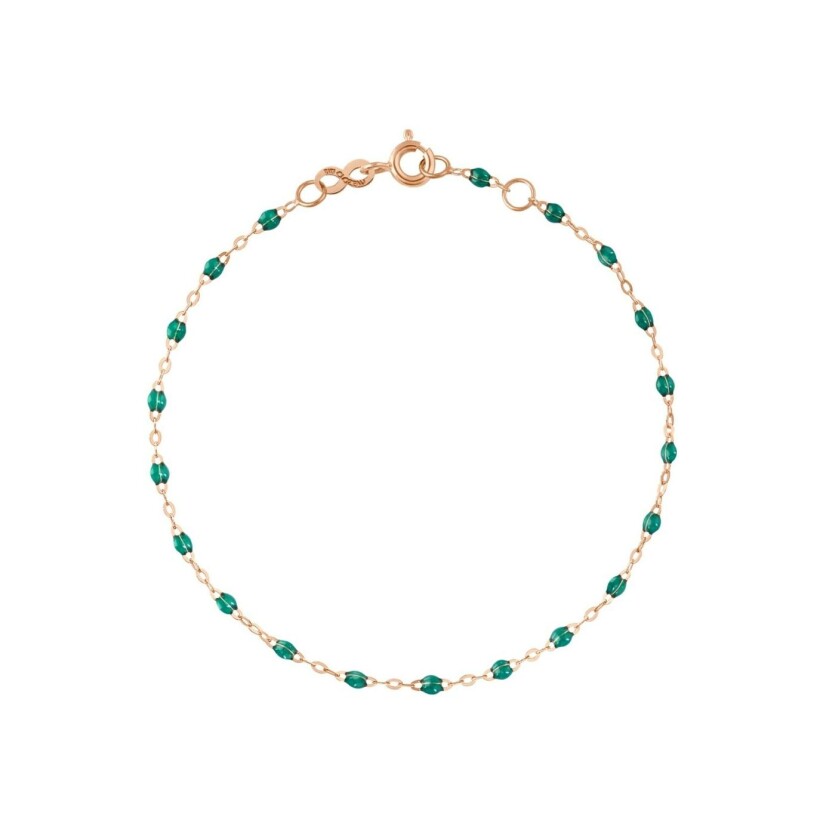 Gigi Clozeau bracelet, rose gold and green emerald resin, 17cm