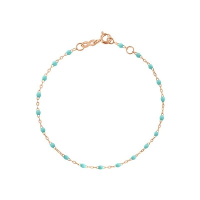 Bracelet Gigi Clozeau Classique en or rose et résine vert d'eau, 17cm