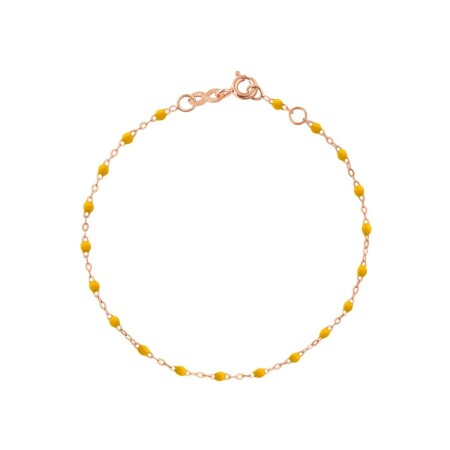 Bracelet Gigi Clozeau Classique en or rose et résine jaune canari, 17cm