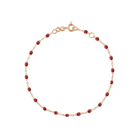 Bracelet Gigi Clozeau Classique en or rose et résine bordeaux, 17cm