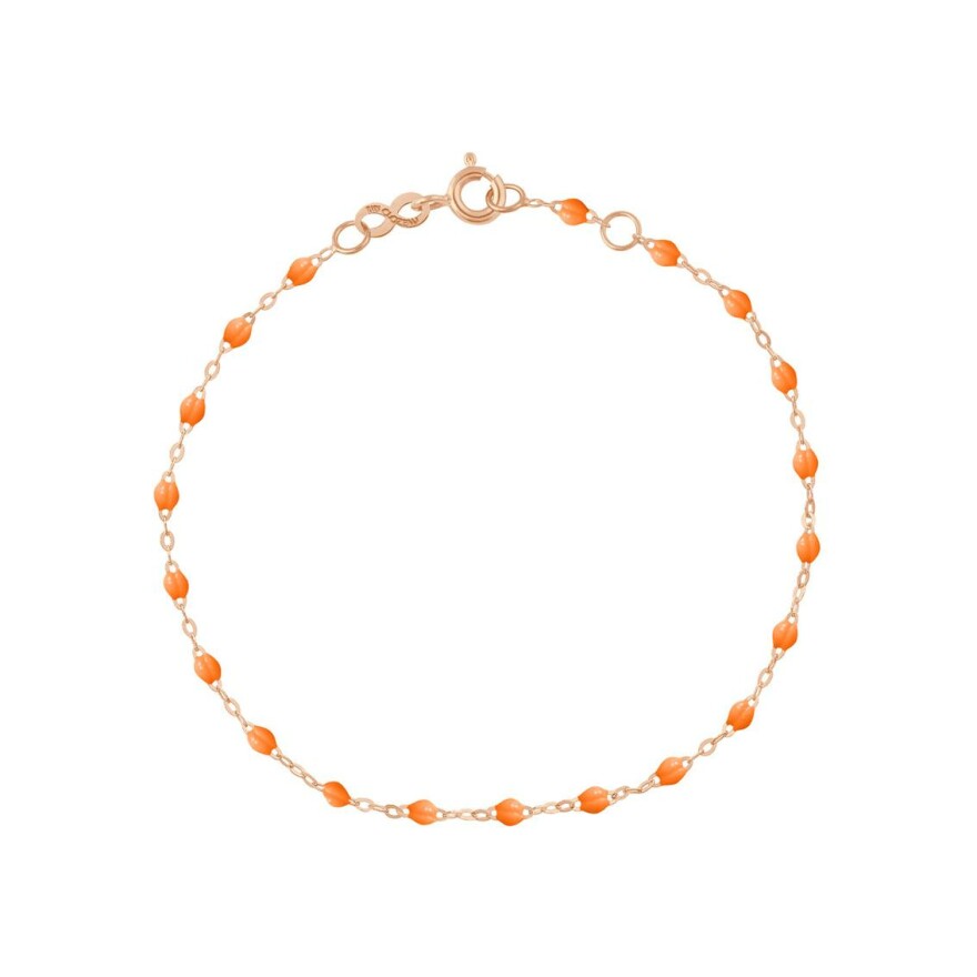 Bracelet Gigi Clozeau Classique en or rose et résine mandarine, 19cm