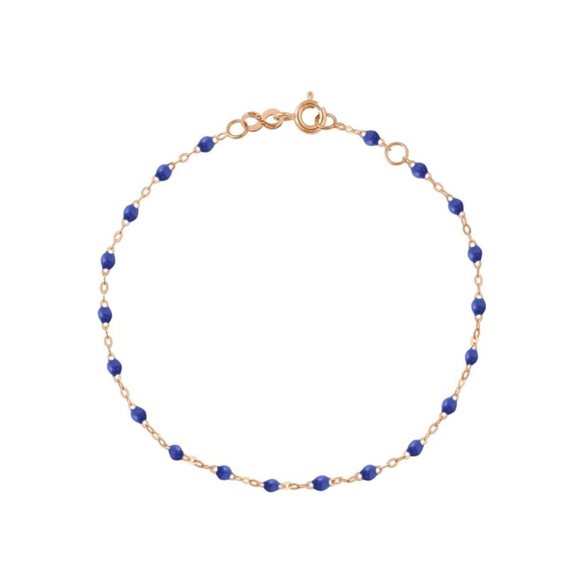 Bracelet Gigi Clozeau Classique en or rose et résine bleu bleuet, 19cm