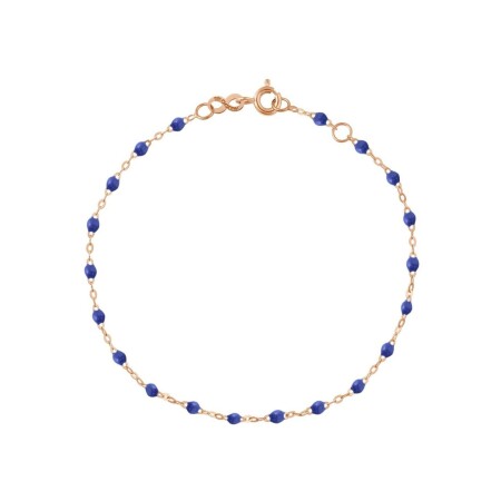 Bracelet Gigi Clozeau Classique en or rose et résine bleu bleuet, 19cm