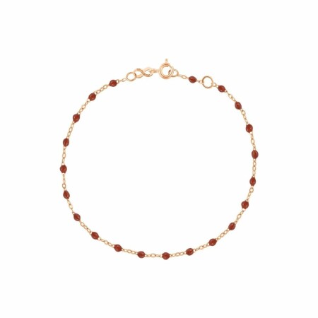 Bracelet Gigi Clozeau Classique en or rose et résine rouille, 17cm