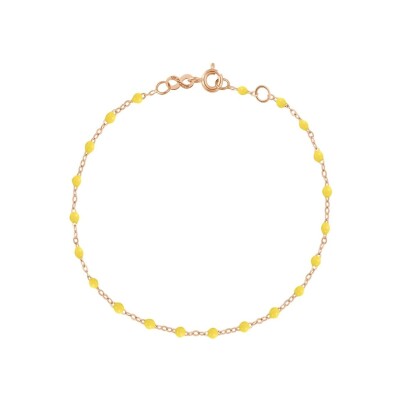 Bracelet Gigi Clozeau Classique en or rose et résine jaune citron, 17cm