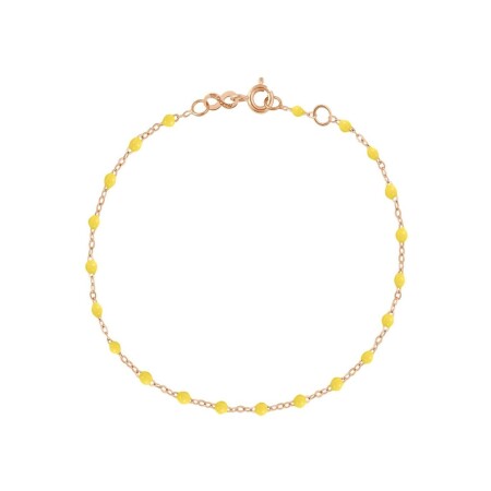 Bracelet Gigi Clozeau Classique en or rose et résine jaune citron, 17cm