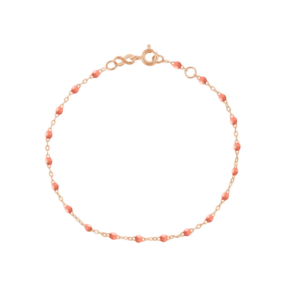 Bracelet Gigi Clozeau Classique en or rose et résine saumon, 15cm