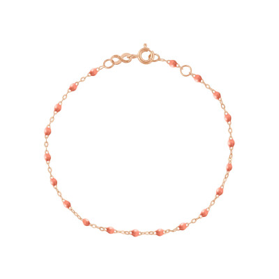 Bracelet Gigi Clozeau Classique en or rose et résine saumon, 15cm