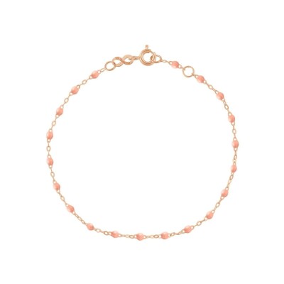 Bracelet Gigi Clozeau Classique en or rose et résine saumon, 17cm