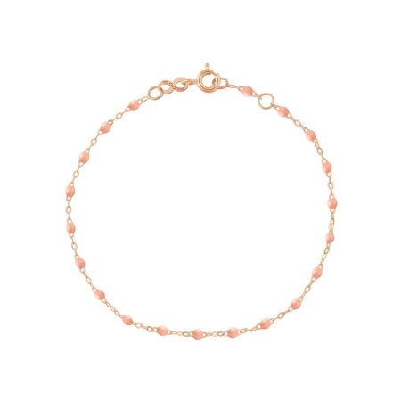 Bracelet Gigi Clozeau Classique en or rose et résine saumon, 19cm