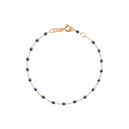 Bracelet Gigi Clozeau Classique en or rose et résine bleu nuit, 19cm