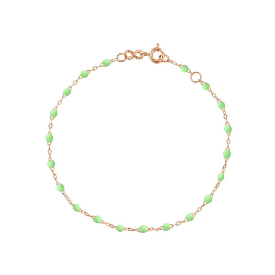 Bracelet Gigi Clozeau Classique en or rose et résine anis, 17cm