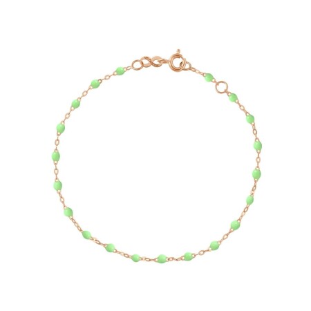 Bracelet Gigi Clozeau Classique en or rose et résine anis, 17cm