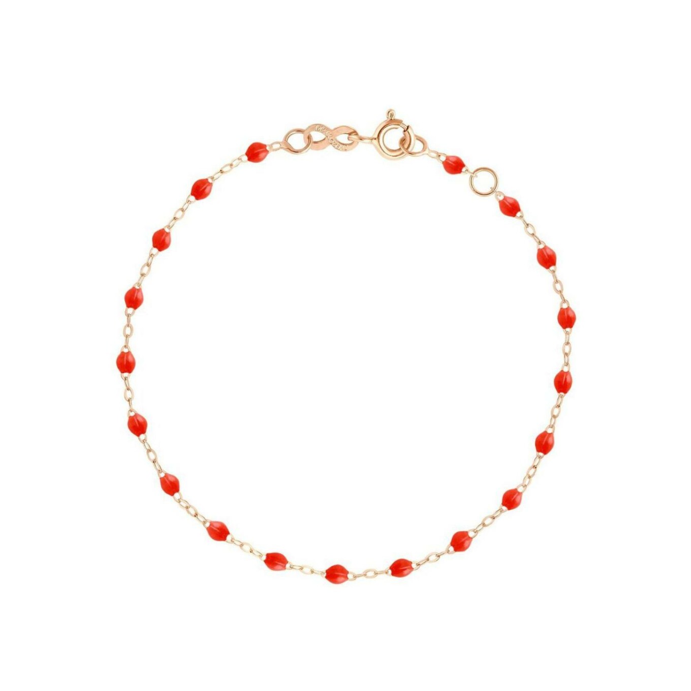 Bracelet Gigi Clozeau Classique en or rose et résine corail, 17cm