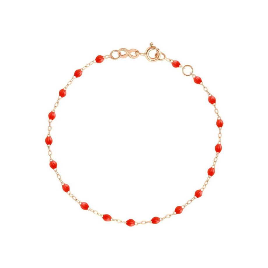 Bracelet Gigi Clozeau Classique en or rose et résine corail, 17cm