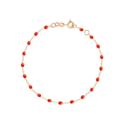 Bracelet Gigi Clozeau Classique en or rose et résine corail, 17cm