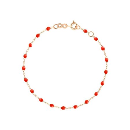 Bracelet Gigi Clozeau Classique en or rose et résine corail, 19cm