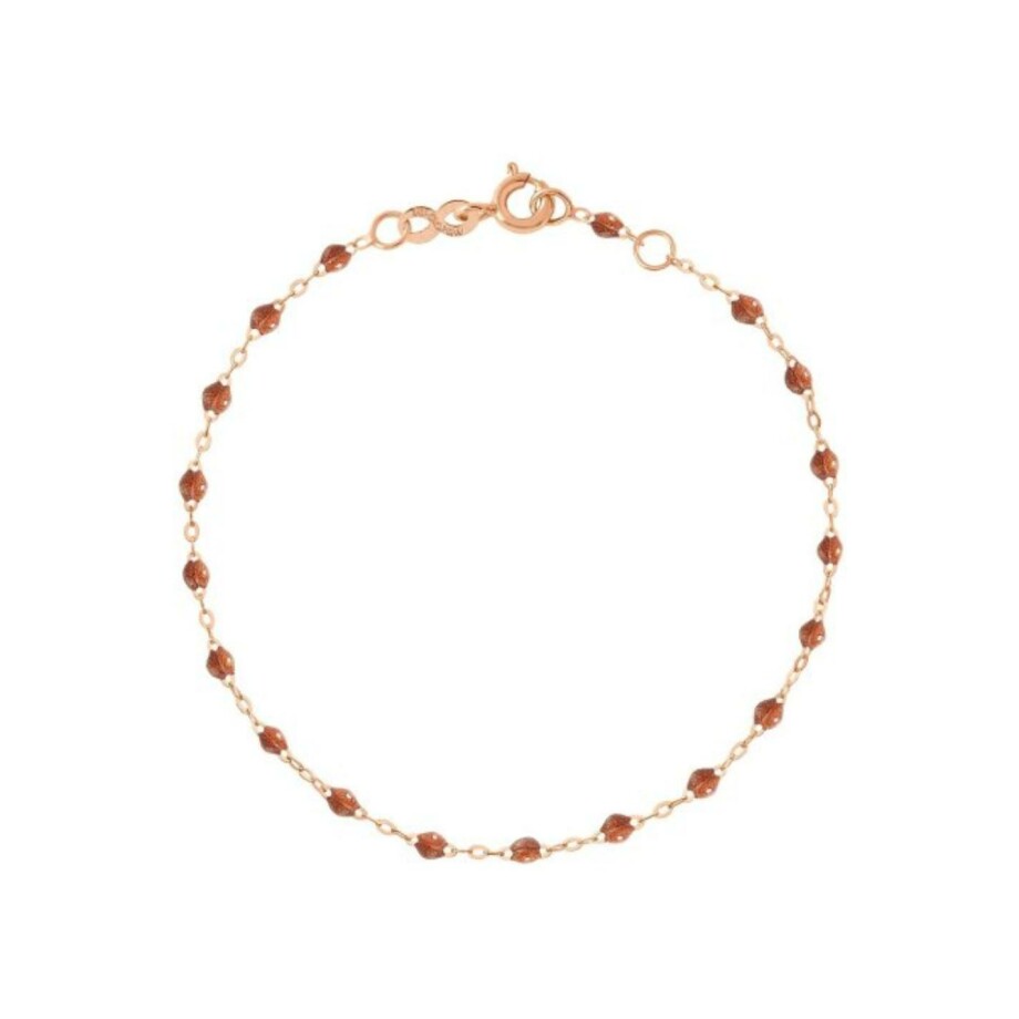 Bracelet Gigi Clozeau Classique en or rose et résine fauve, 17cm