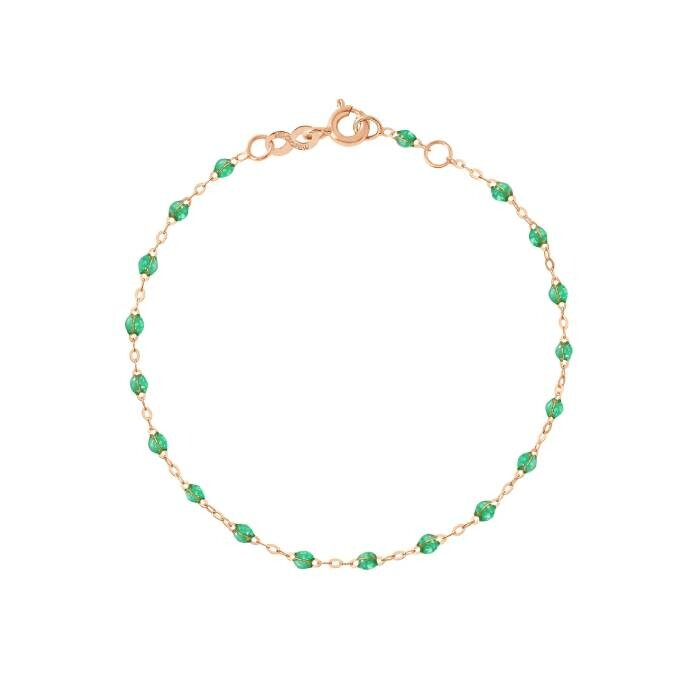 Bracelet Gigi Clozeau Classique en or rose et résine menthe, 17cm