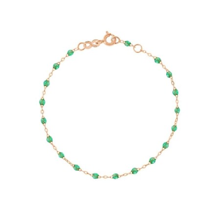 Bracelet Gigi Clozeau Classique en or rose et résine menthe, 17cm