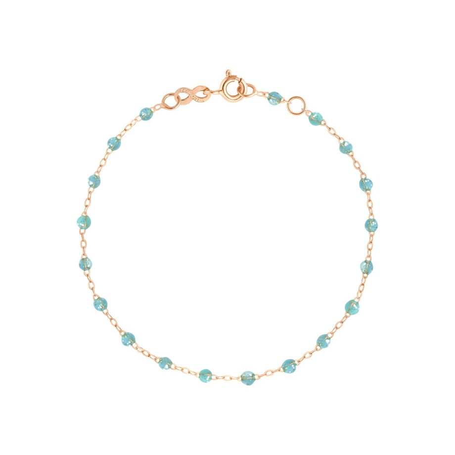 Bracelet Gigi Clozeau Classique en or rose et résine aqua, 15cm