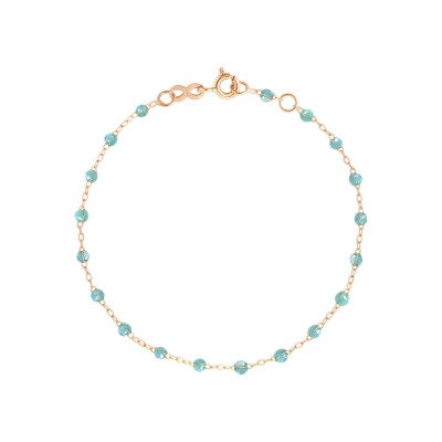 Bracelet Gigi Clozeau Classique en or rose et résine aqua, 17cm