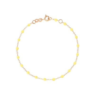 Bracelet Gigi Clozeau Classique en or rose et résine mimosa, taille 15cm