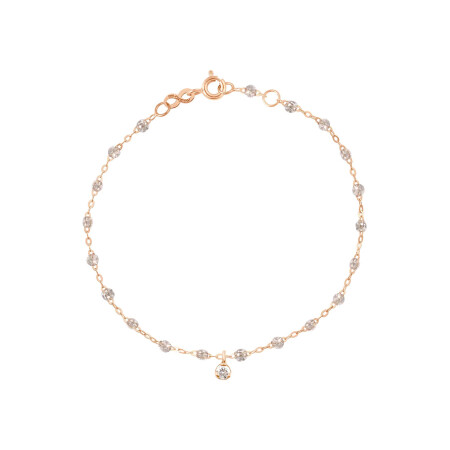 Bracelet Gigi Clozeau Gigi Suprême en or rose, résine sparkle et diamant, taille 17cm