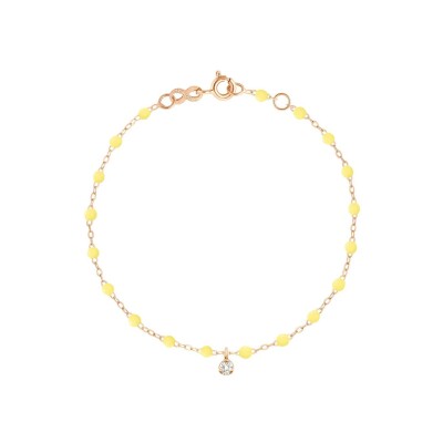 Bracelet Gigi Clozeau Gigi Suprême en or rose, résine mimosa et diamant, taille 17cm