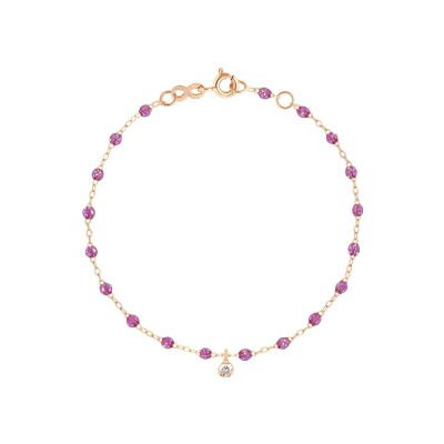 Bracelet Gigi Clozeau Gigi Suprême en or rose, résine galaxy et diamants, taille 17cm
