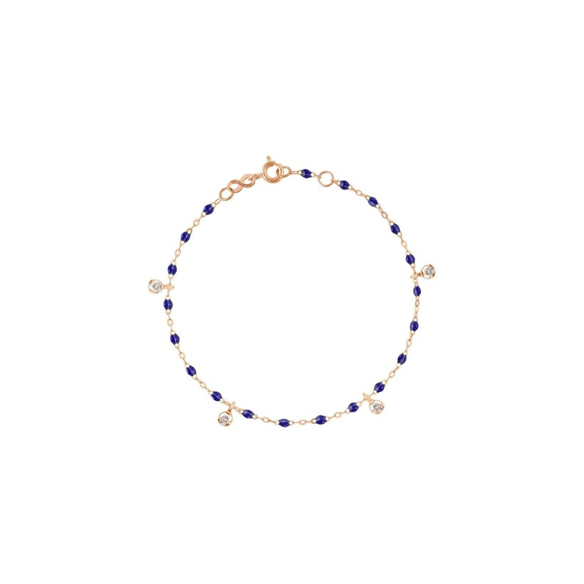 Bracelet Gigi Clozeau en or rose, résine bleu nuit et diamants