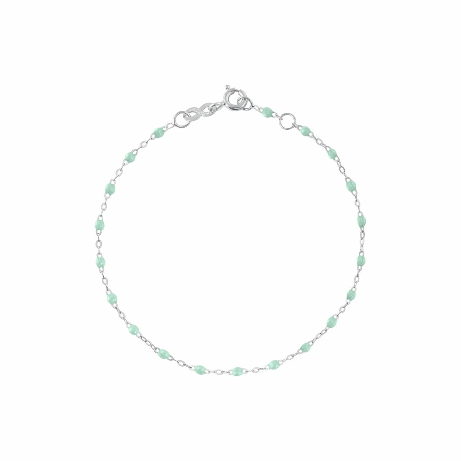 Bracelet Gigi Clozeau Classique en or blanc et résine jade, 17cm