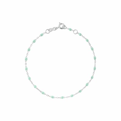 Bracelet Gigi Clozeau Classique en or blanc et résine jade, 17cm