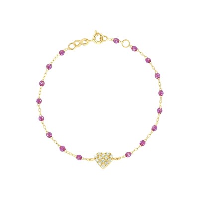 Bracelet Gigi Clozeau In Love en or jaune, résine galaxy et diamants, taille 17cm