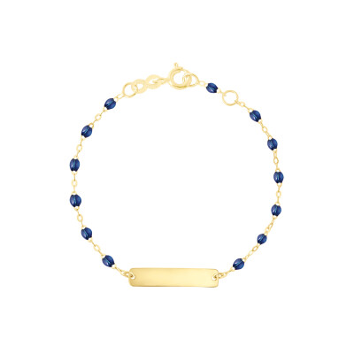 Gigi Clozeau Little Gigi bracelet, yellow gold and prussian blue resin, size 13cm