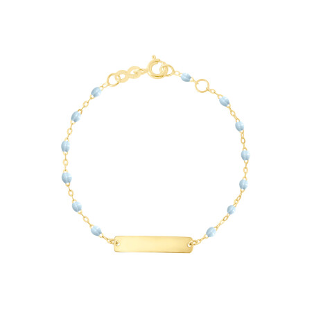 Bracelet Gigi Clozeau Little Gigi en or jaune et résine bleu layette, taille 13cm