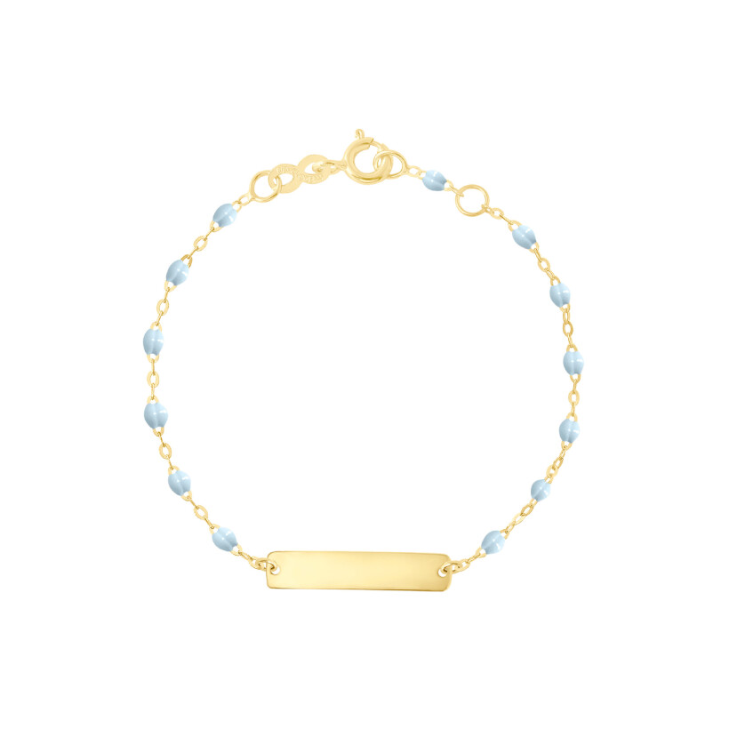 Bracelet Gigi Clozeau Little Gigi en or jaune et résine bleu layette, taille 15cm