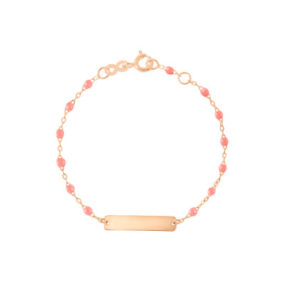 Bracelet Gigi Clozeau Little Gigi en or rose et résine fushia, taille 13cm