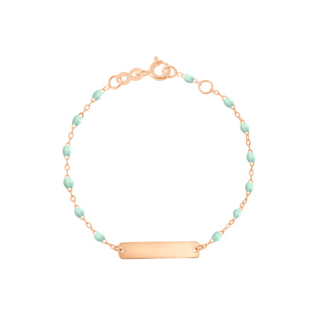 Bracelet Gigi Clozeau Little Gigi en or rose et résine jade, taille 13cm