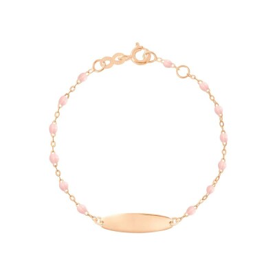 Bracelet Gigi Clozeau Little Gigi en or rose et résine rose bébé, 15cm