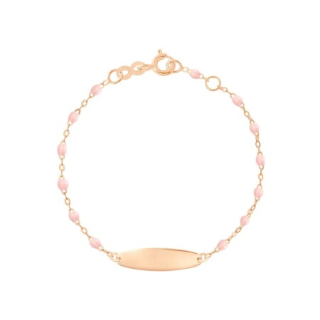 Bracelet Gigi Clozeau Little Gigi en or rose et résine rose bébé, 15cm